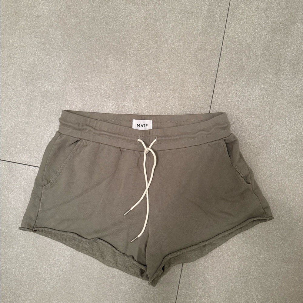 Light Green MATE the Label Terry Shorts